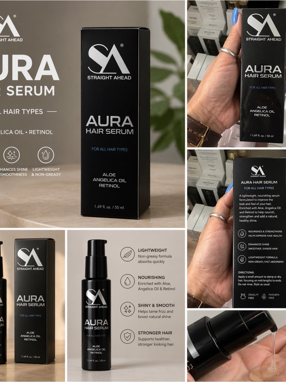 Aura Hair Serum – Black & Silver Accents
